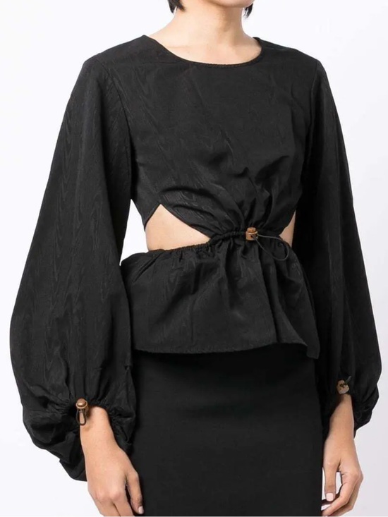 STAUD Tops - STAUD Ivy Drawcord Balloon Sleeve Top